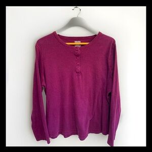 Duluth Trading Company Women's Purple Long Sleeve Tee shirt Buttons XL layer